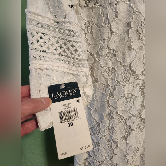 Ralph Lauren Off-White Lace Dress! NWT Sz 10 So Pretty! SAVE 15%! - Picture 12 of 14